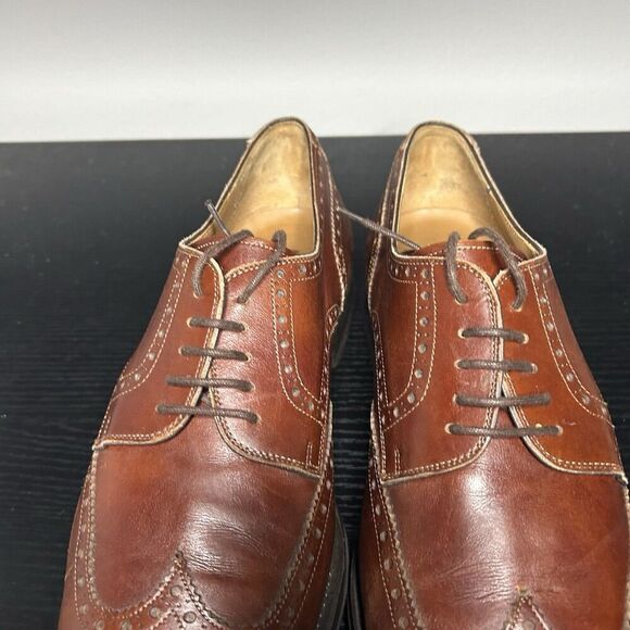 Magnanni Mens Size 11 Brown Leather Wingtip Oxford Dress Shoes - Picture 5 of 13